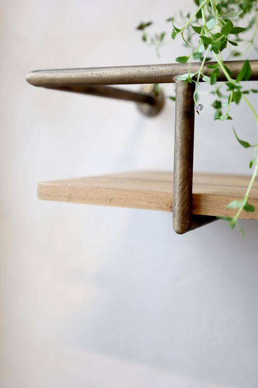 Hylle tre/metall Sett 2 stk