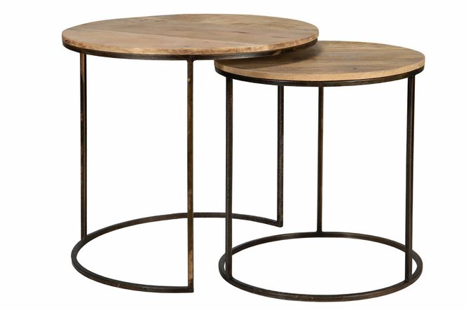 Hovedbilde Sidebord Rund Antikk Tre