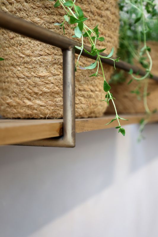 Hylle tre/metall Sett 2 stk