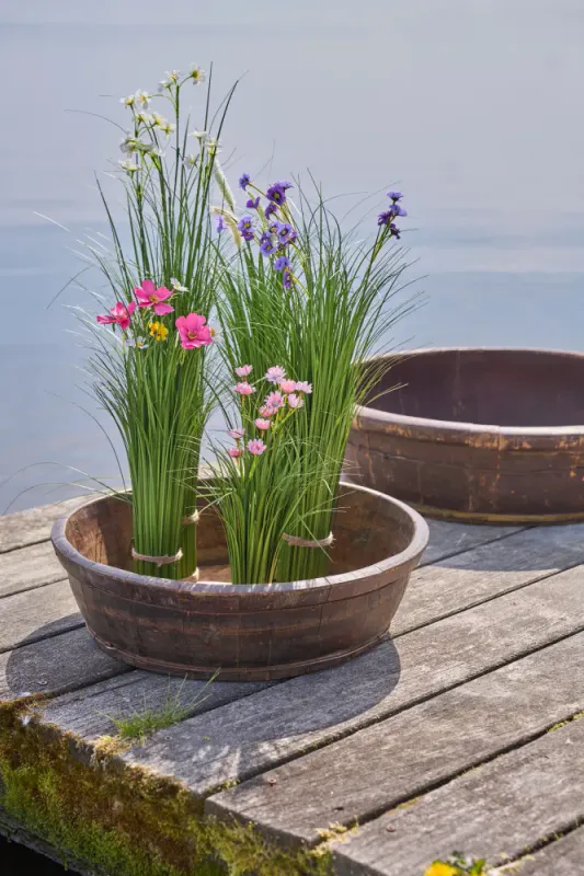 Gress m/blomst 45cm