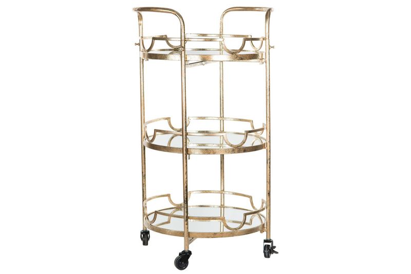  Sidebord / serveringsvogn – med speil og gull